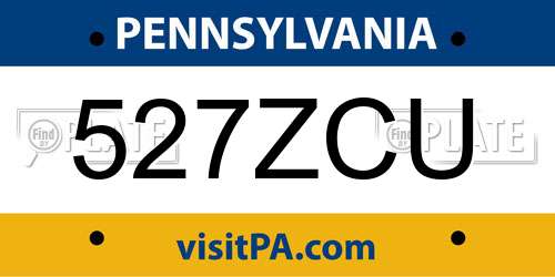 527ZCU Pennsylvania License Plate