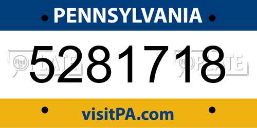 5281718 Pennsylvania License Plate