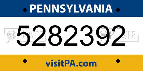 5282392 Pennsylvania License Plate