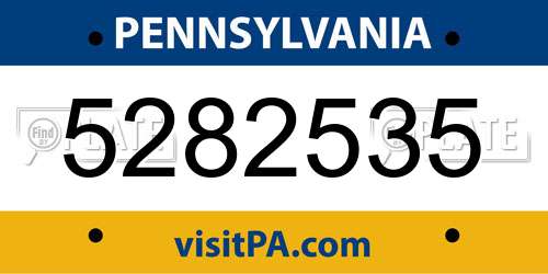 5282535 Pennsylvania License Plate