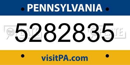 5282835 Pennsylvania License Plate