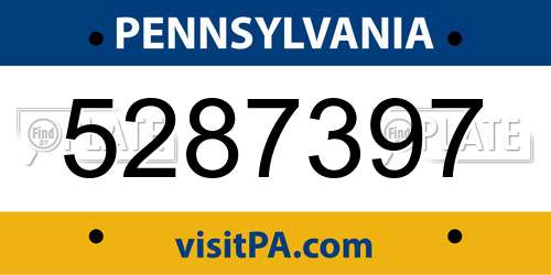 5287397 Pennsylvania License Plate