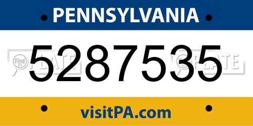 5287535 Pennsylvania License Plate