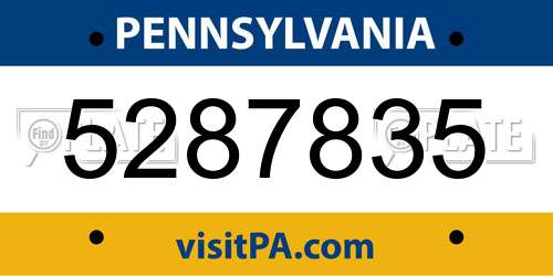 5287835 Pennsylvania License Plate
