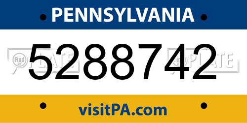 5288742 Pennsylvania License Plate