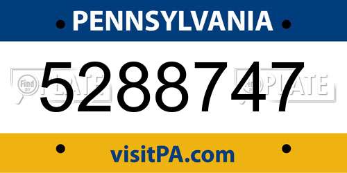 5288747 Pennsylvania License Plate