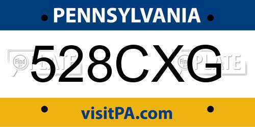 528CXG Pennsylvania License Plate