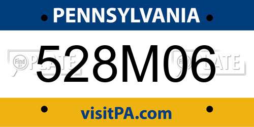 528M06 Pennsylvania License Plate