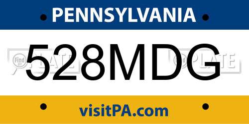 528MDG Pennsylvania License Plate
