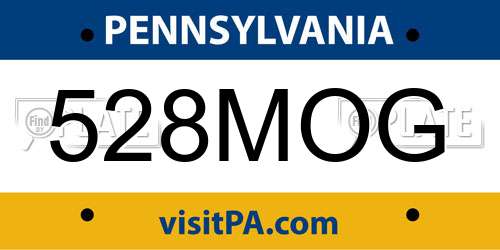528MOG Pennsylvania License Plate