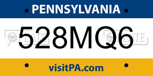 528MQ6 Pennsylvania License Plate