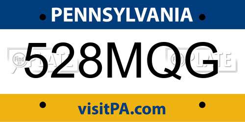 528MQG Pennsylvania License Plate