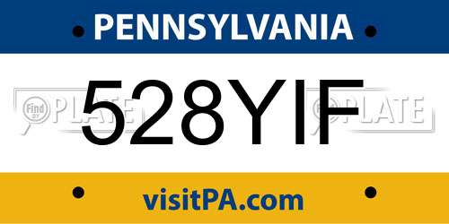 528YIF Pennsylvania License Plate