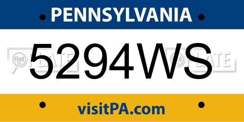 5294WS Pennsylvania License Plate