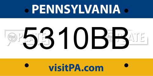5310BB Pennsylvania License Plate