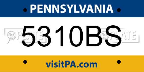 5310BS Pennsylvania License Plate