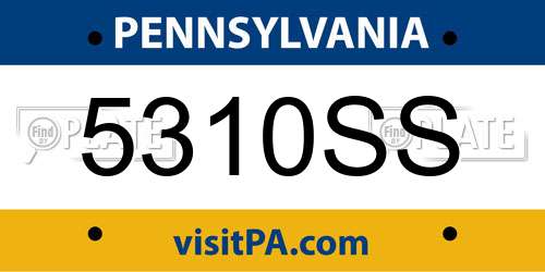 5310SS Pennsylvania License Plate