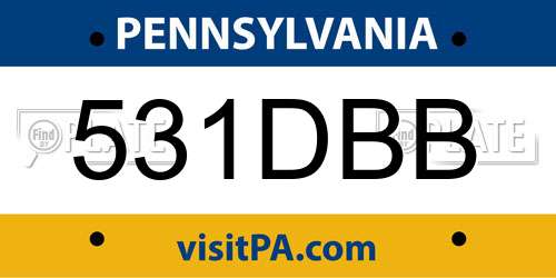 531DBB Pennsylvania License Plate