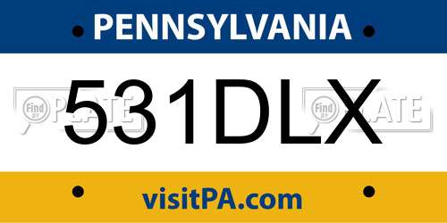 531DLX Pennsylvania License Plate