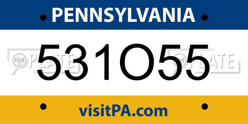 531O55 Pennsylvania License Plate