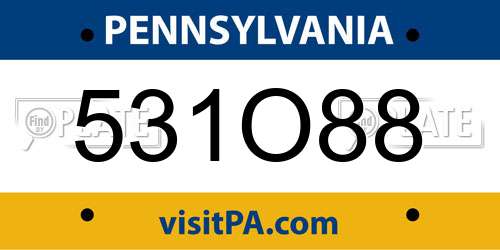 531O88 Pennsylvania License Plate