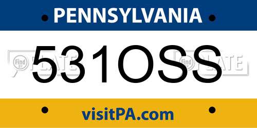531OSS Pennsylvania License Plate