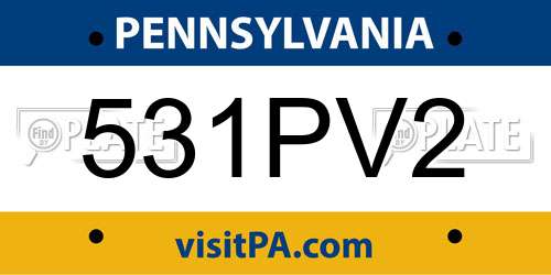 531PV2 Pennsylvania License Plate