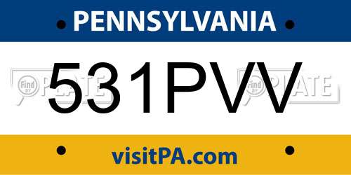 531PVV Pennsylvania License Plate