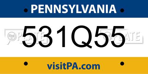 531Q55 Pennsylvania License Plate