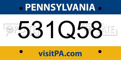 531Q58 Pennsylvania License Plate
