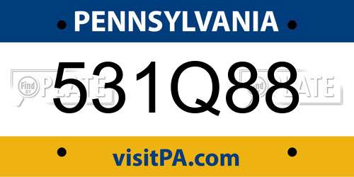 531Q88 Pennsylvania License Plate
