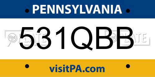 531QBB Pennsylvania License Plate