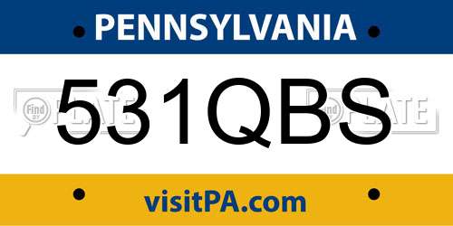 531QBS Pennsylvania License Plate