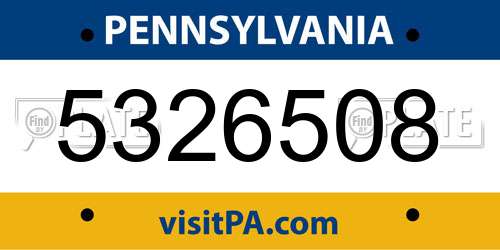5326508 Pennsylvania License Plate