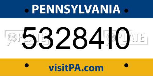 53284I0 Pennsylvania License Plate