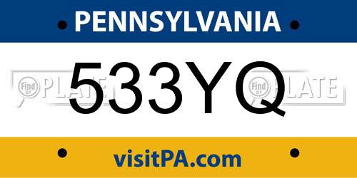 533YQ Pennsylvania License Plate