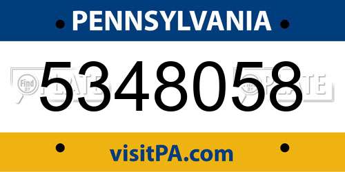 5348058 Pennsylvania License Plate