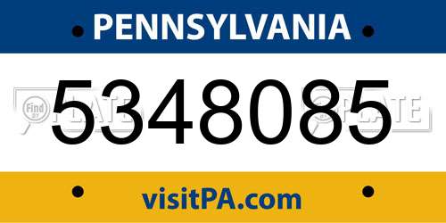 5348085 Pennsylvania License Plate