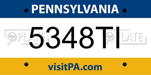 5348TI Pennsylvania License Plate