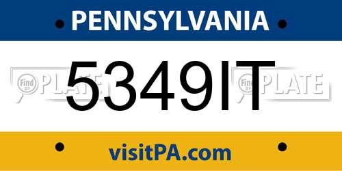 5349IT Pennsylvania License Plate