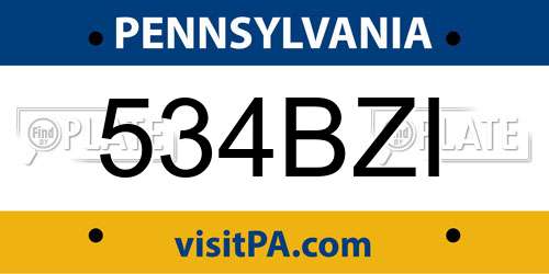534BZI Pennsylvania License Plate