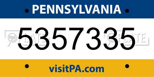 5357335 Pennsylvania License Plate