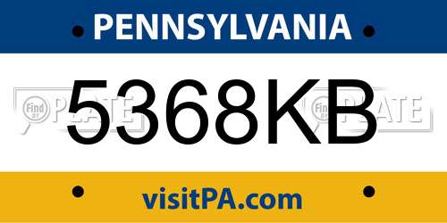5368KB Pennsylvania License Plate