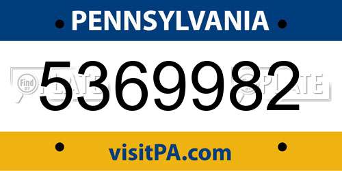 5369982 Pennsylvania License Plate