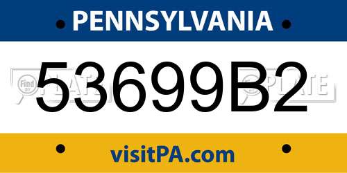 53699B2 Pennsylvania License Plate