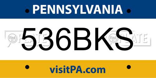536BKS Pennsylvania License Plate