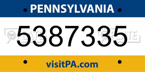 5387335 Pennsylvania License Plate