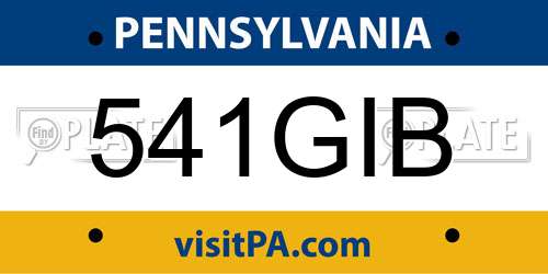 541GIB Pennsylvania License Plate