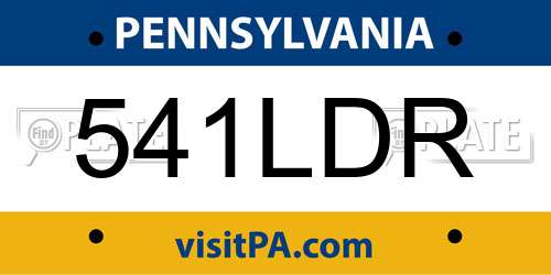 541LDR Pennsylvania License Plate