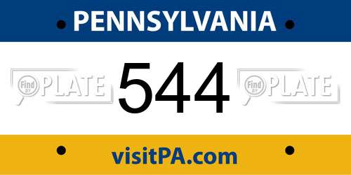 544 Pennsylvania License Plate